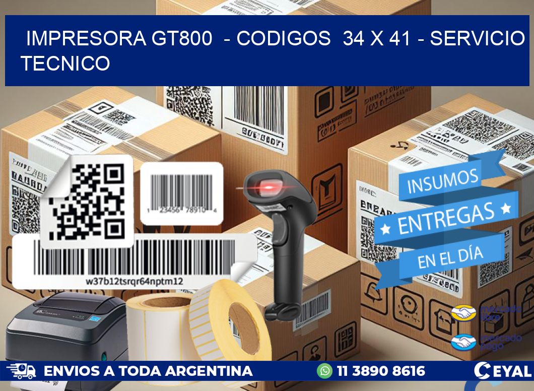 IMPRESORA GT800  - CODIGOS  34 x 41 - SERVICIO TECNICO