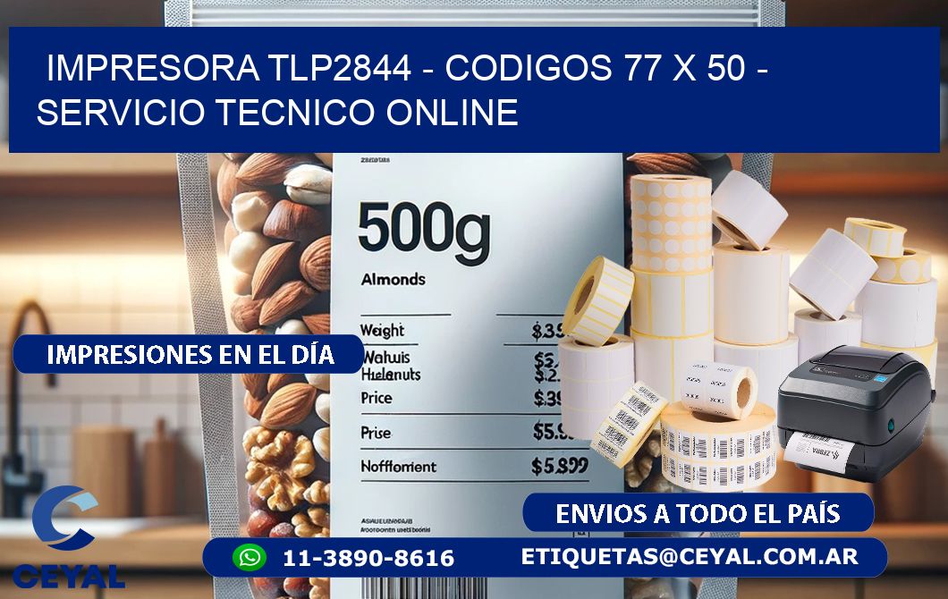 IMPRESORA TLP2844 - CODIGOS 77 x 50 - SERVICIO TECNICO ONLINE