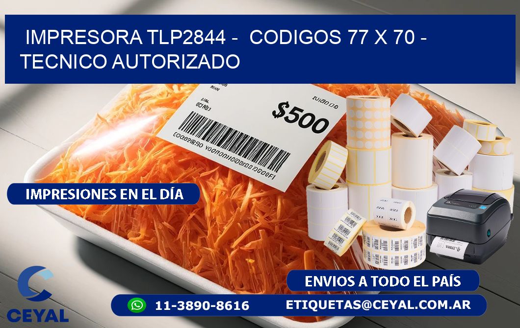 IMPRESORA TLP2844 -  CODIGOS 77 x 70 - TECNICO AUTORIZADO