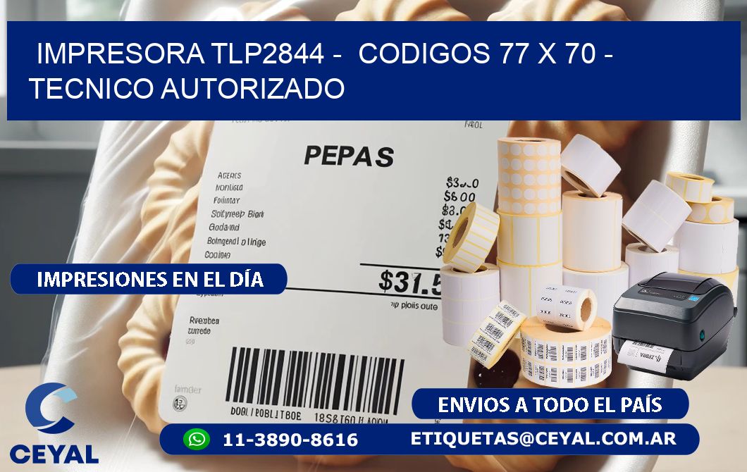 IMPRESORA TLP2844 -  CODIGOS 77 x 70 - TECNICO AUTORIZADO