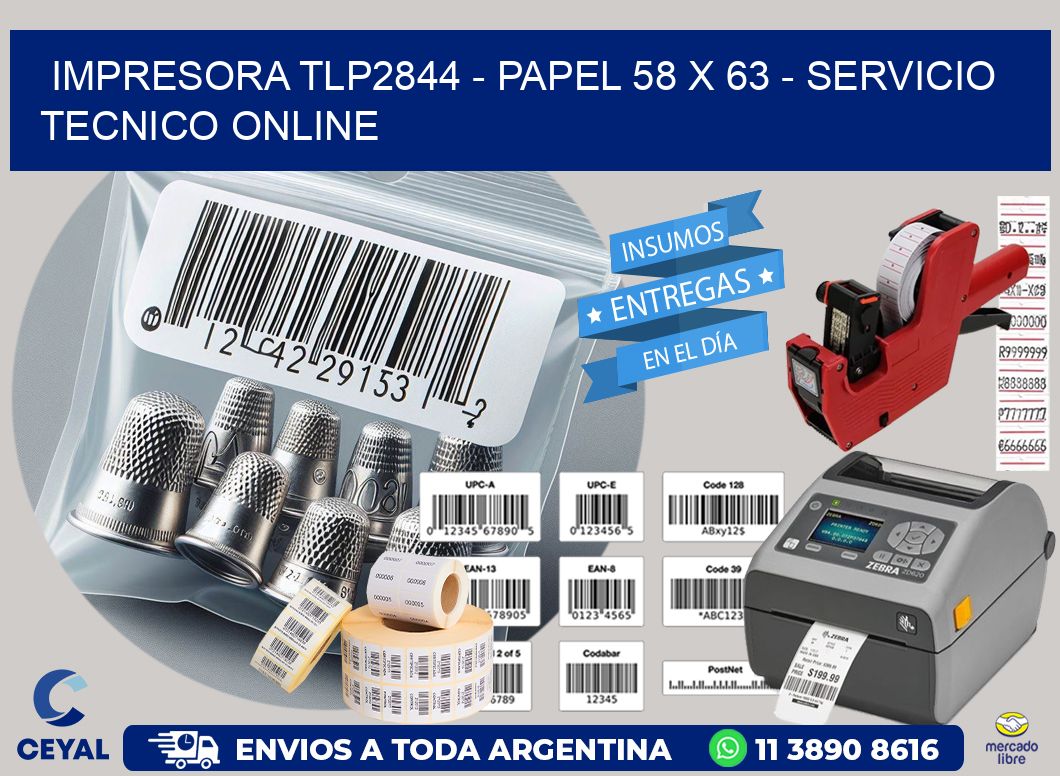IMPRESORA TLP2844 - PAPEL 58 x 63 - SERVICIO TECNICO ONLINE