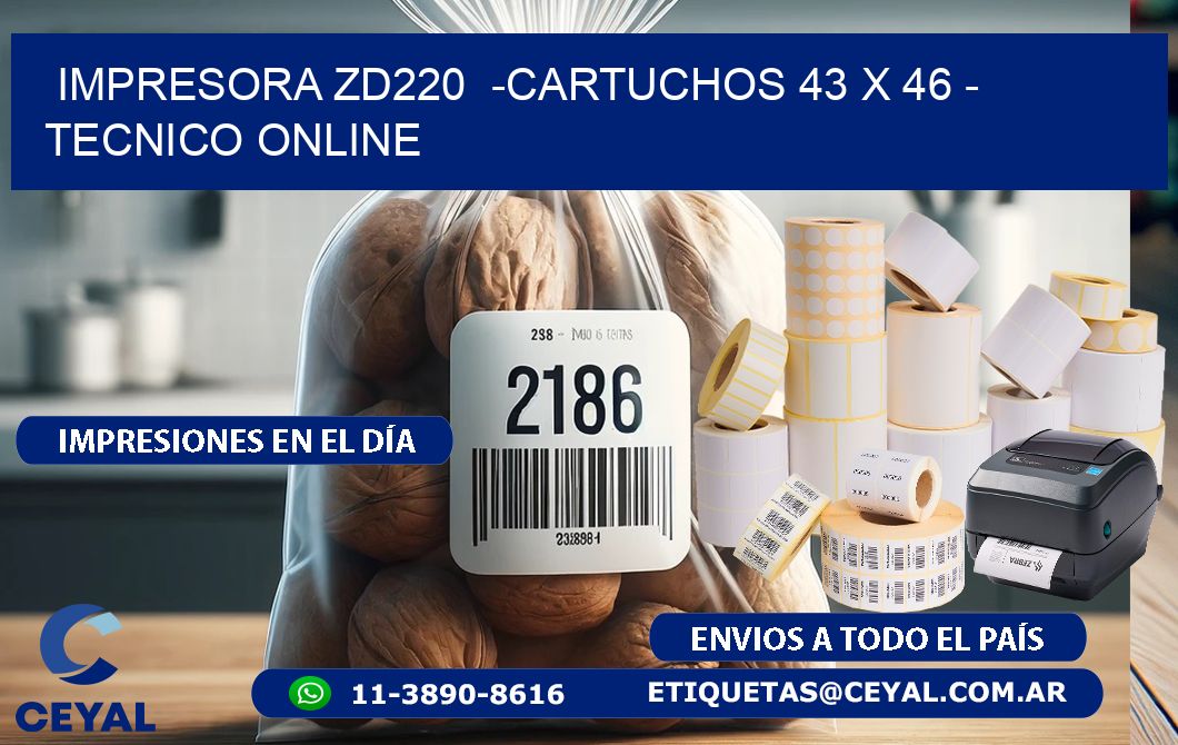 IMPRESORA ZD220  -CARTUCHOS 43 x 46 - TECNICO ONLINE