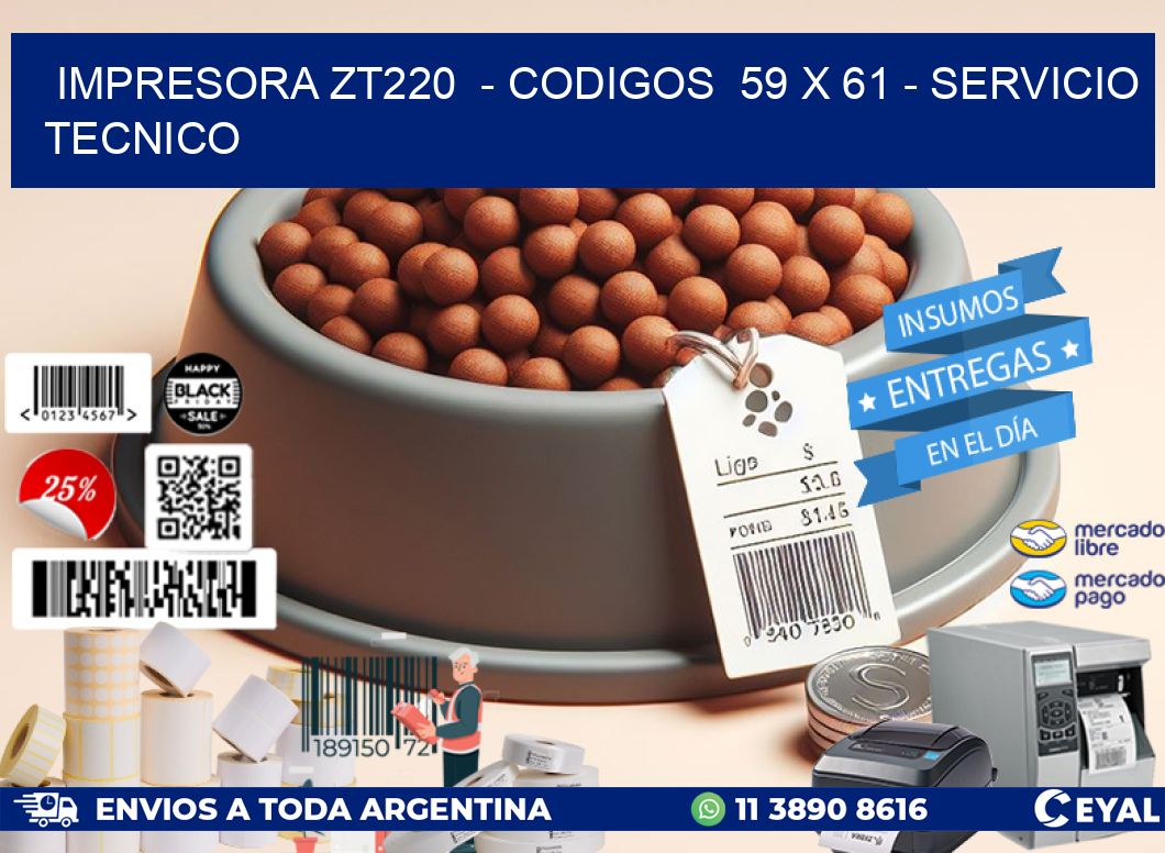IMPRESORA ZT220  - CODIGOS  59 x 61 - SERVICIO TECNICO