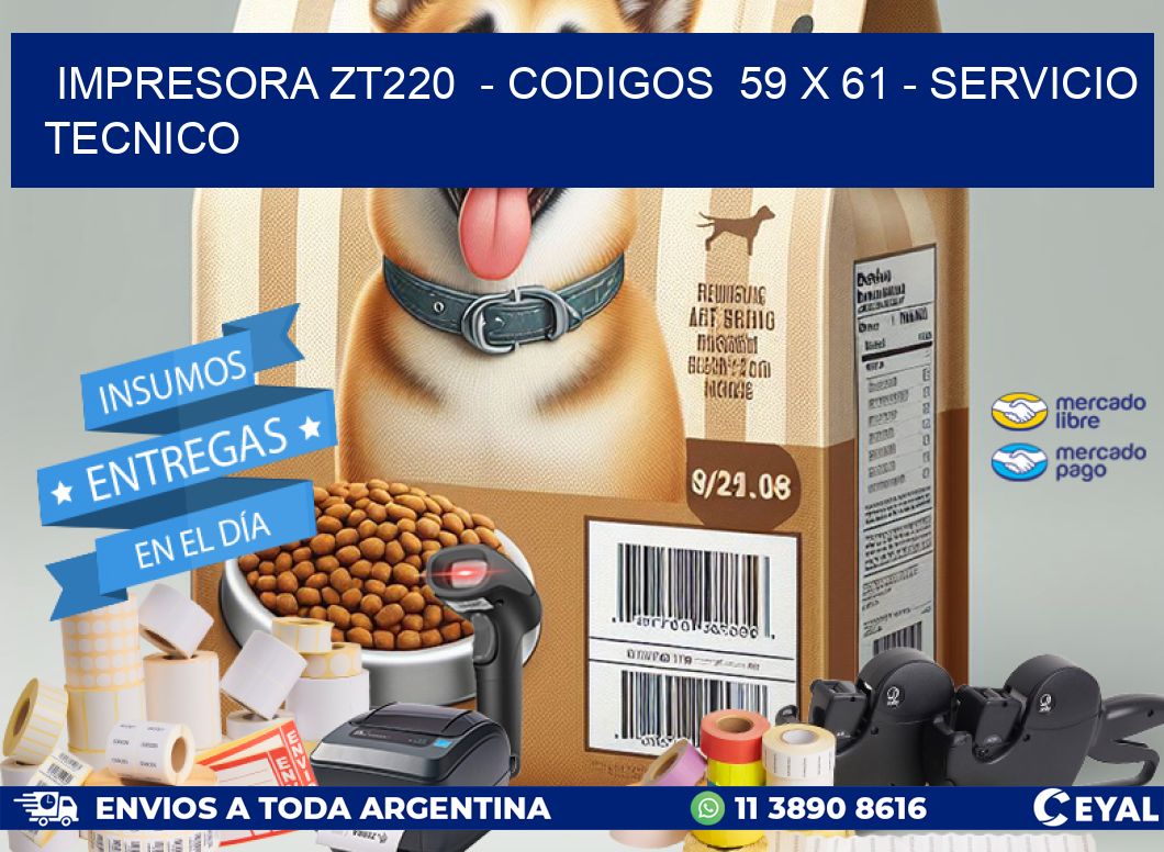 IMPRESORA ZT220  - CODIGOS  59 x 61 - SERVICIO TECNICO