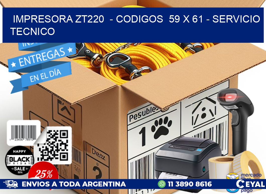 IMPRESORA ZT220  – CODIGOS  59 x 61 – SERVICIO TECNICO
