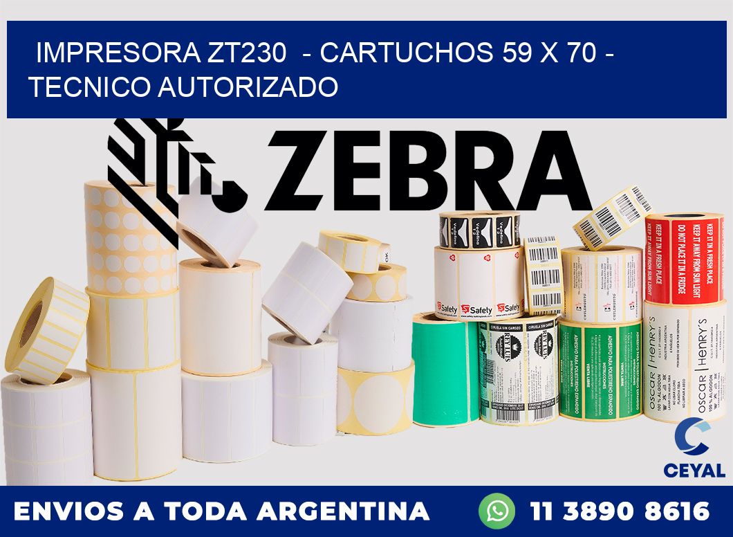 IMPRESORA ZT230  - CARTUCHOS 59 x 70 - TECNICO AUTORIZADO