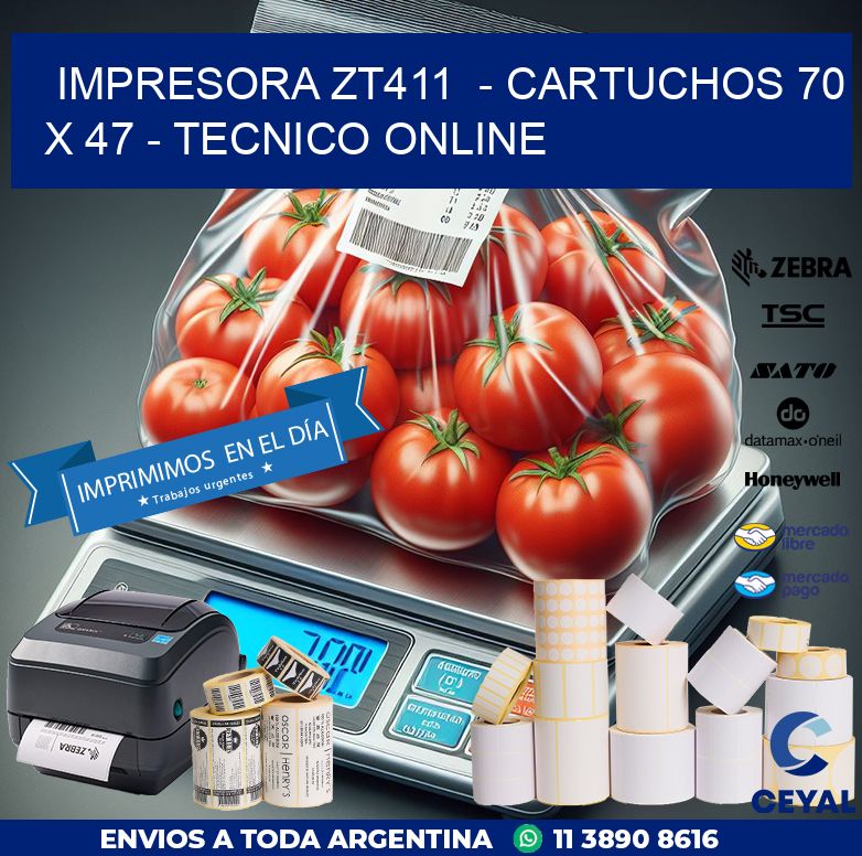 IMPRESORA ZT411  – CARTUCHOS 70 x 47 – TECNICO ONLINE