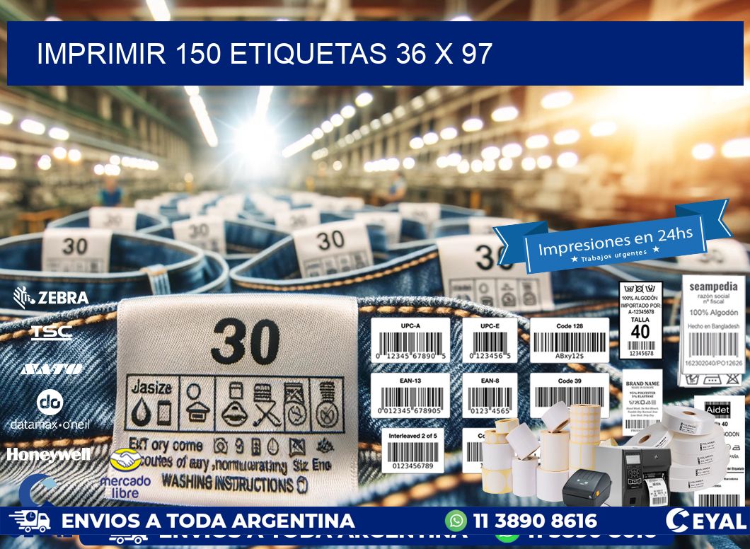 IMPRIMIR 150 ETIQUETAS 36 x 97