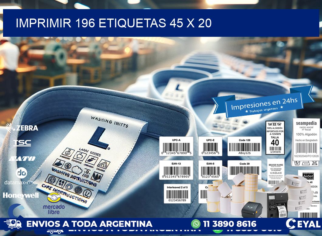 IMPRIMIR 196 ETIQUETAS 45 x 20