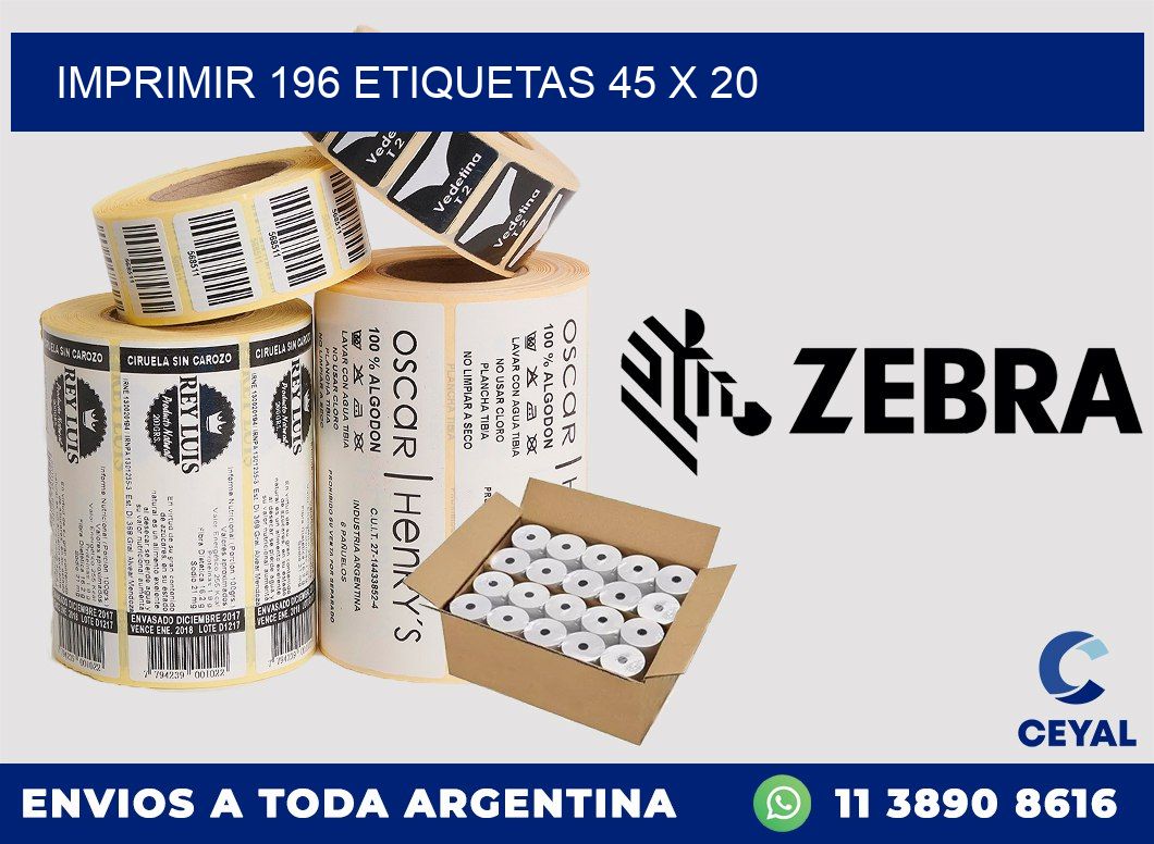 IMPRIMIR 196 ETIQUETAS 45 x 20