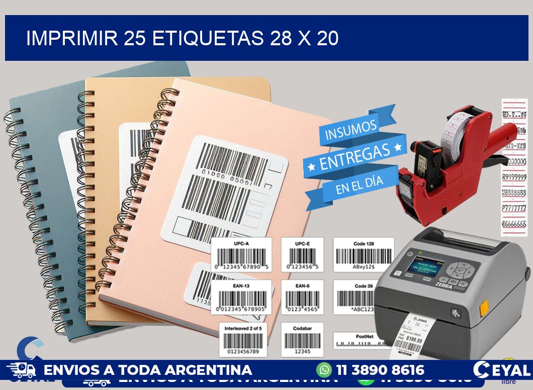 IMPRIMIR 25 ETIQUETAS 28 x 20