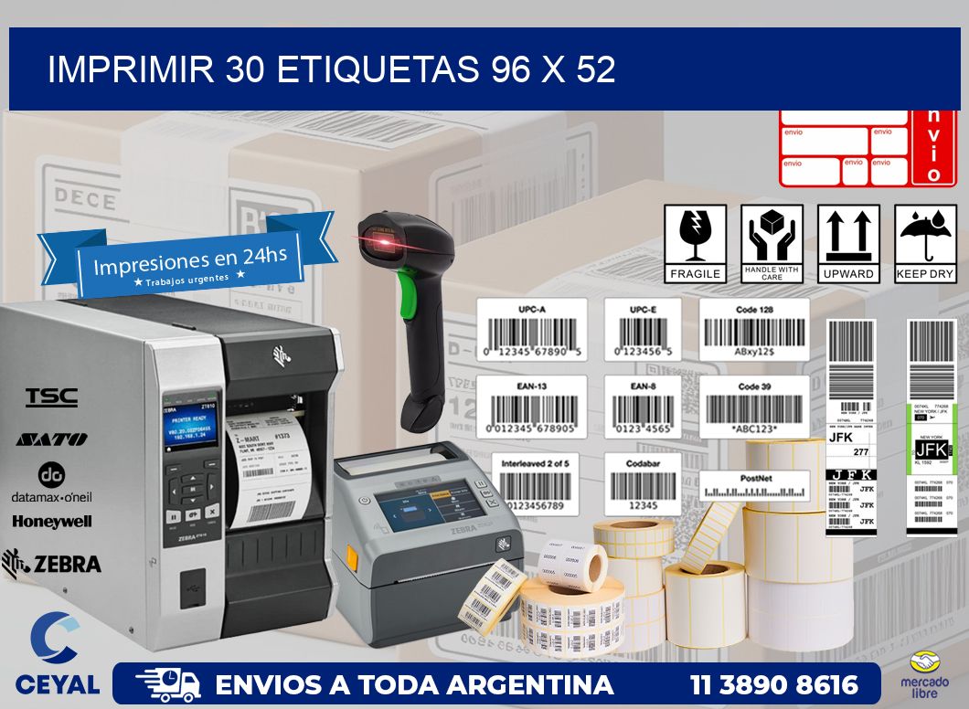 IMPRIMIR 30 ETIQUETAS 96 x 52
