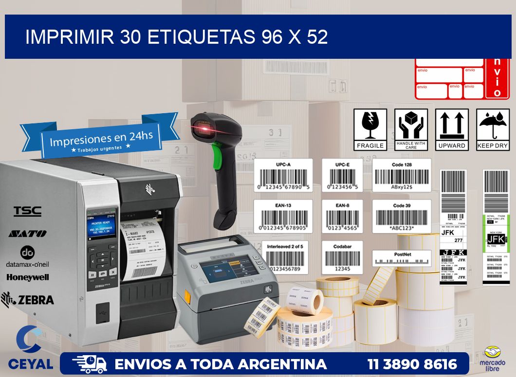 IMPRIMIR 30 ETIQUETAS 96 x 52