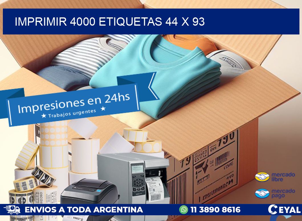 IMPRIMIR 4000 ETIQUETAS 44 x 93