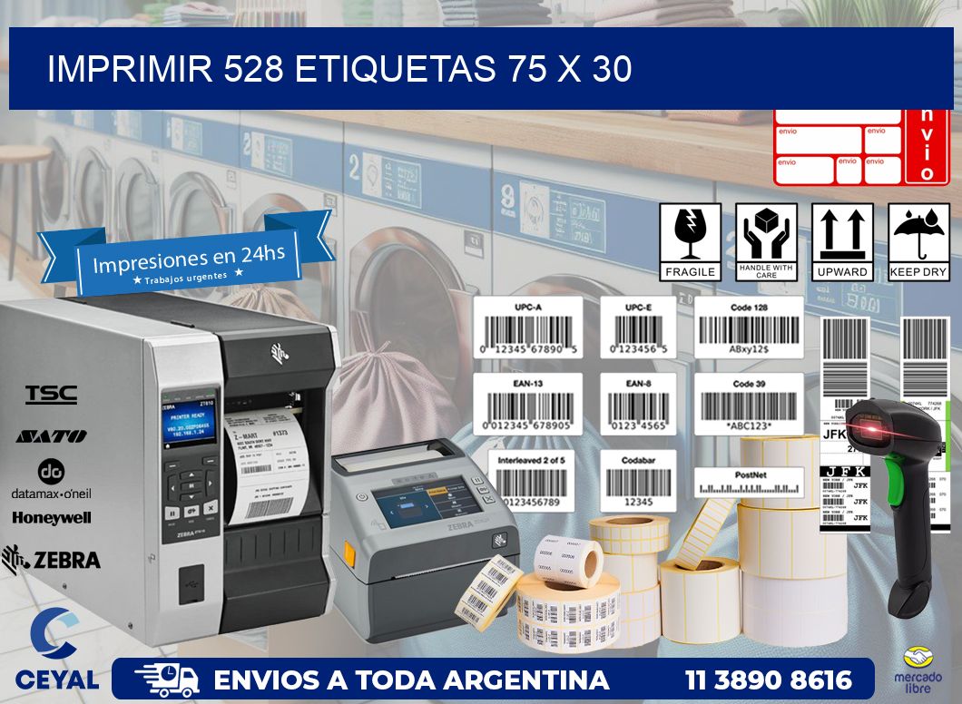 IMPRIMIR 528 ETIQUETAS 75 x 30