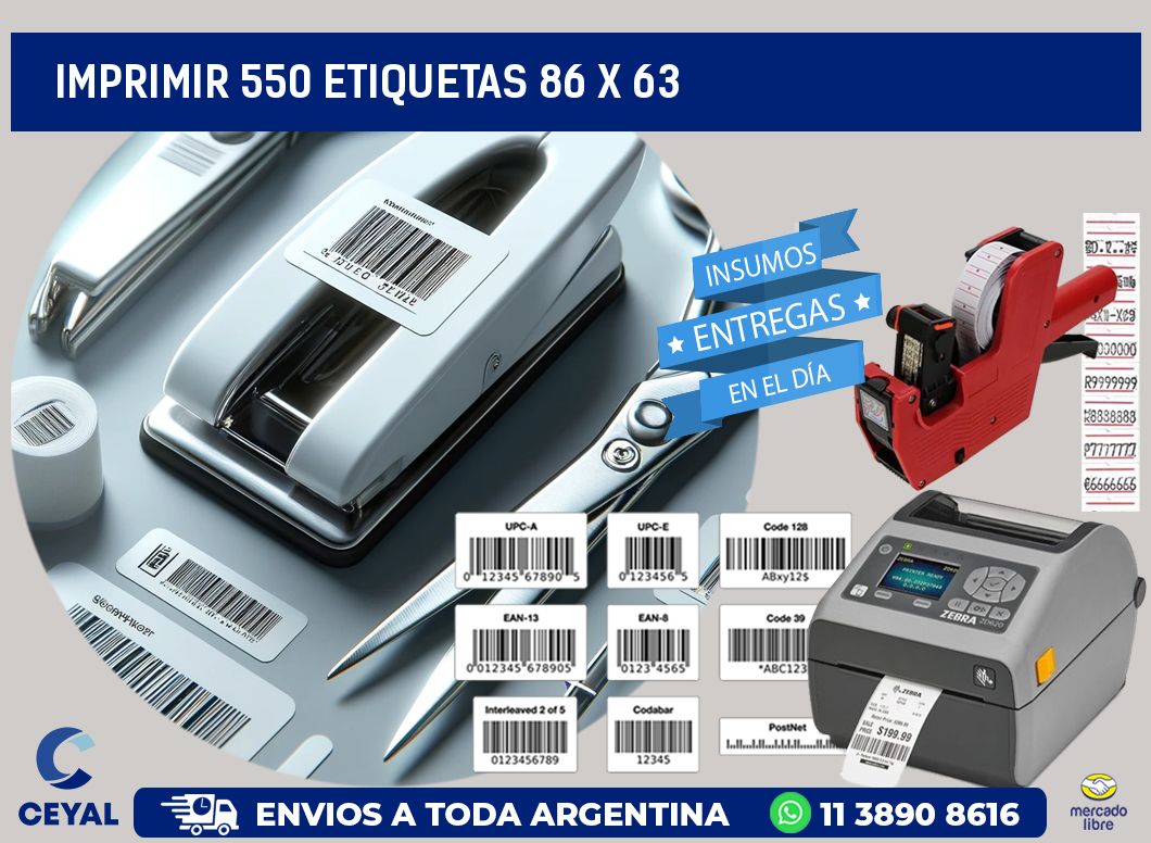 IMPRIMIR 550 ETIQUETAS 86 x 63