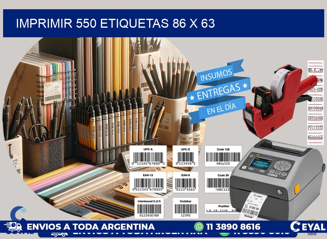 IMPRIMIR 550 ETIQUETAS 86 x 63