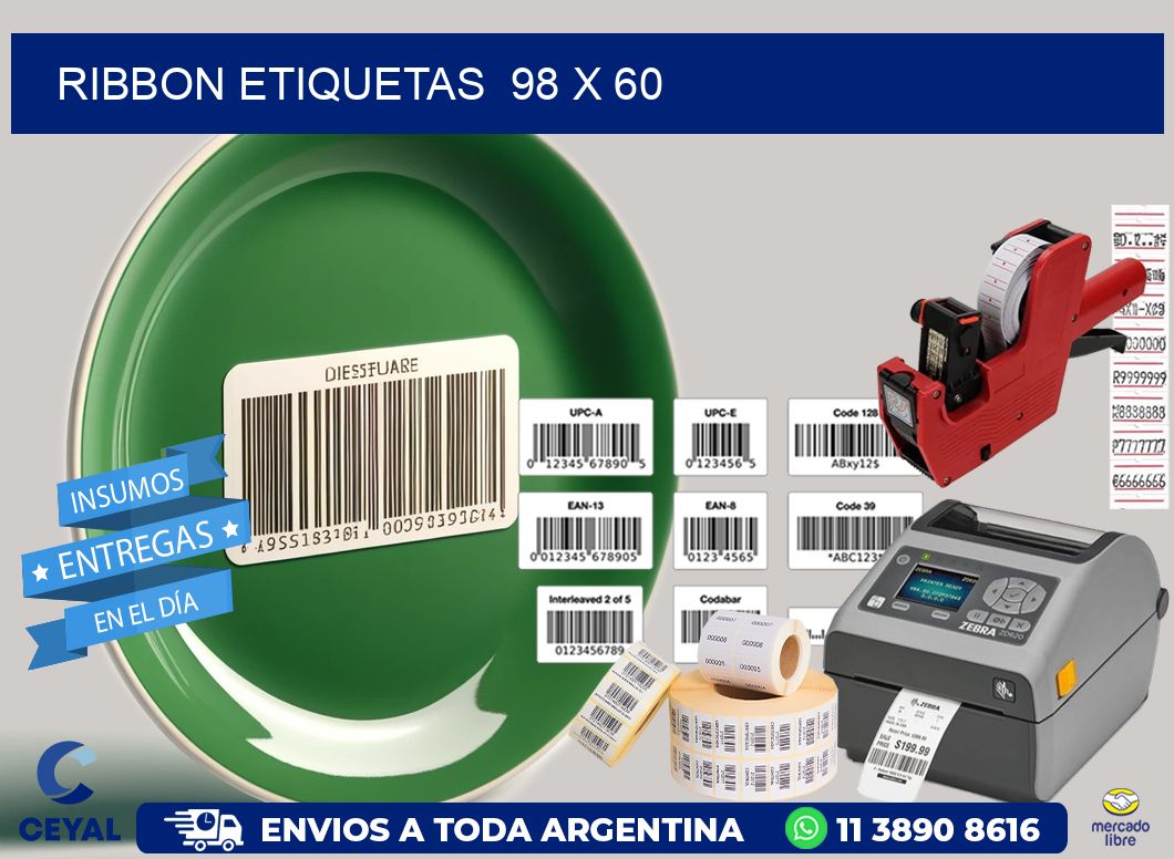 RIBBON ETIQUETAS  98 x 60