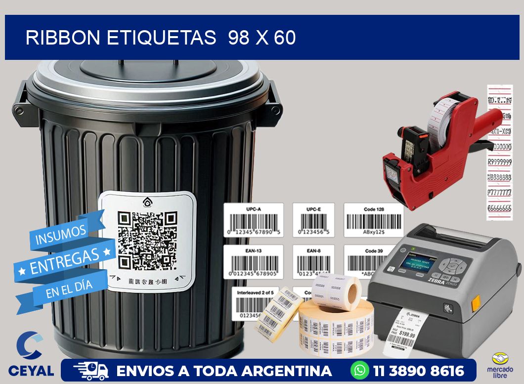 RIBBON ETIQUETAS  98 x 60