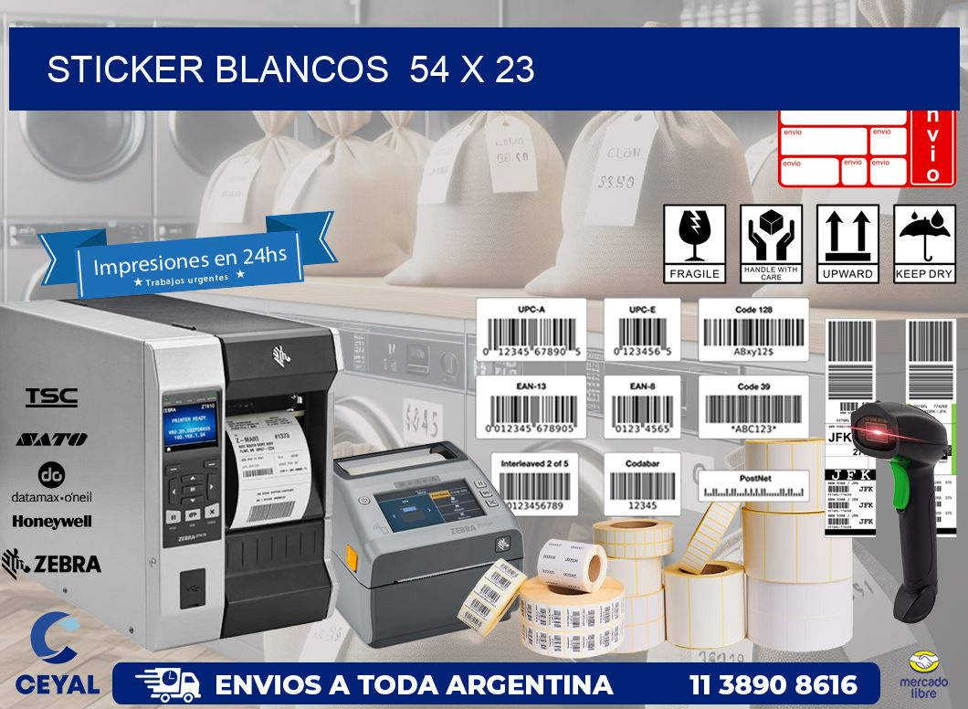 STICKER BLANCOS  54 x 23
