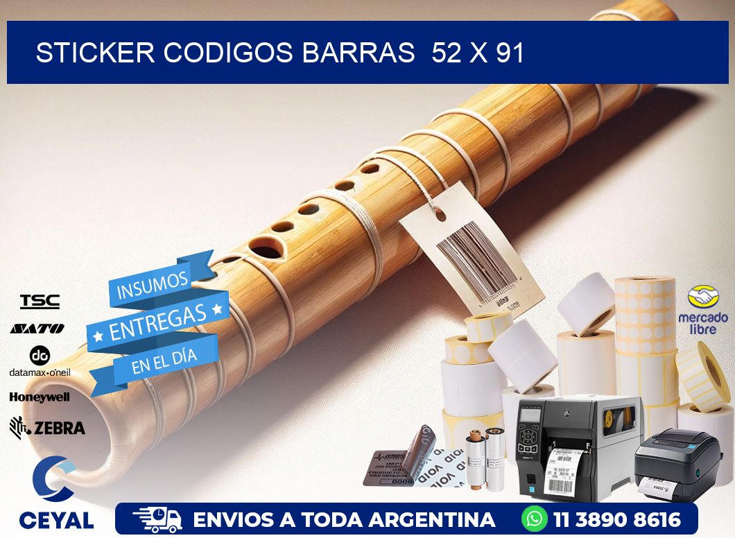 STICKER CODIGOS BARRAS  52 x 91