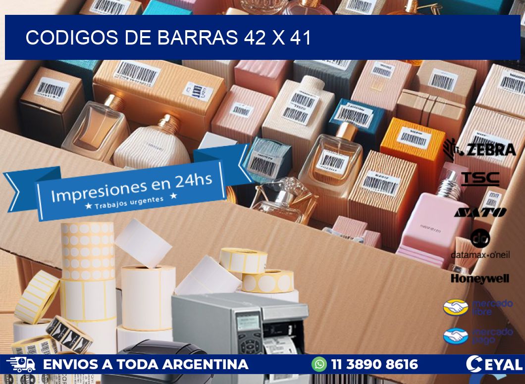 codigos de barras 42 x 41