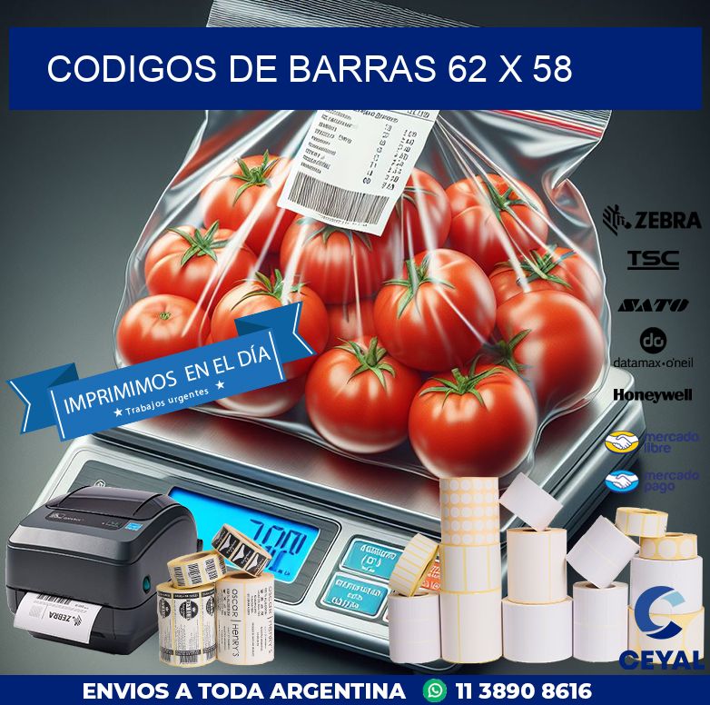 codigos de barras 62 x 58