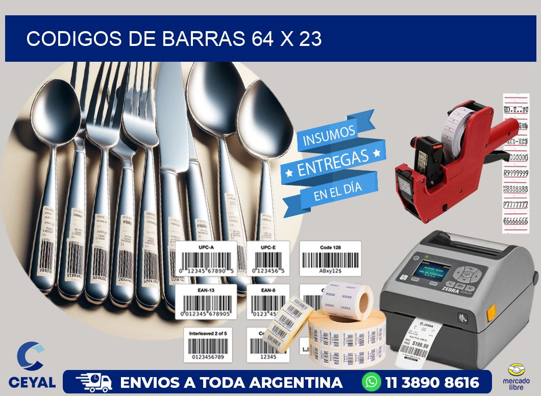 codigos de barras 64 x 23