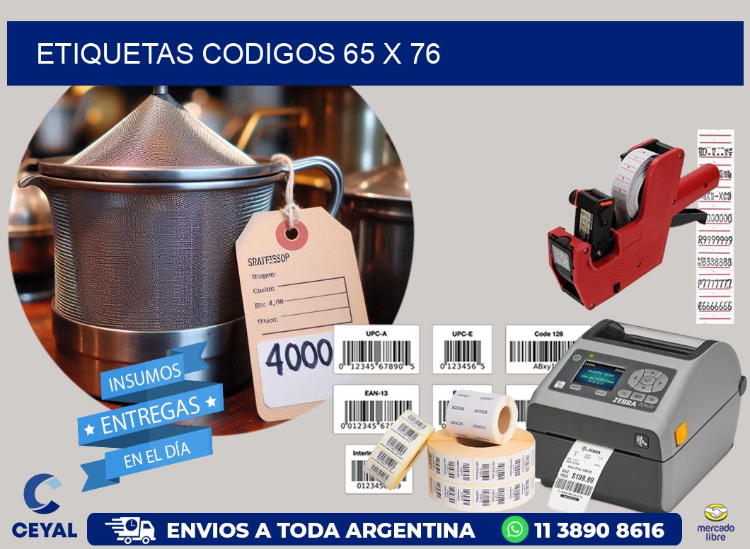 etiquetas codigos 65 x 76