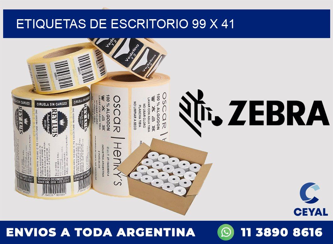 etiquetas de escritorio 99 x 41