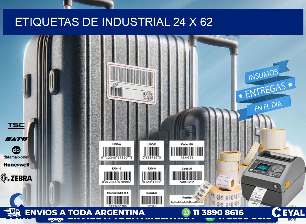 etiquetas de industrial 24 x 62