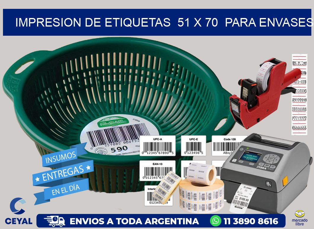 impresion de etiquetas  51 x 70  para envases