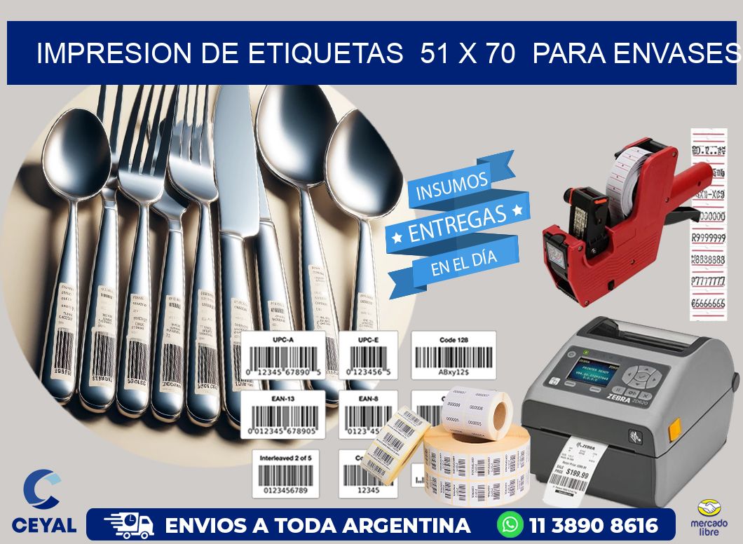 impresion de etiquetas  51 x 70  para envases