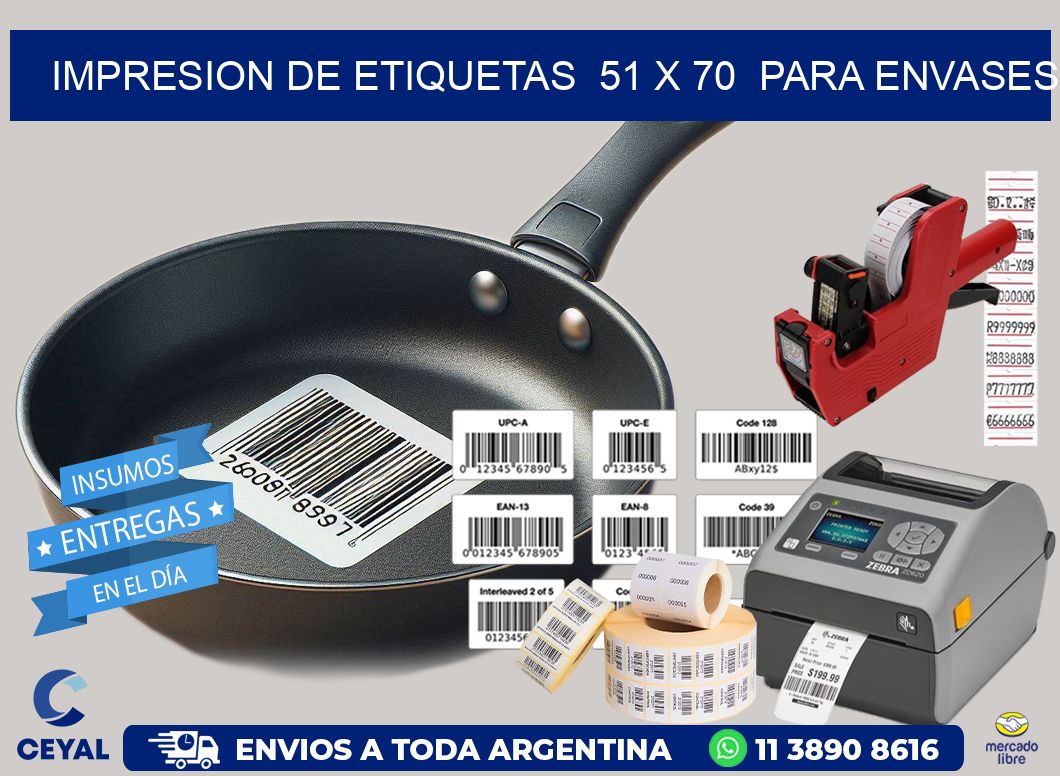 impresion de etiquetas  51 x 70  para envases