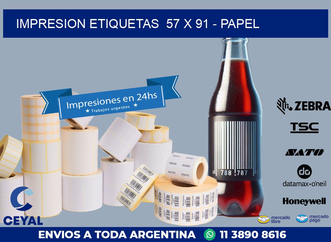 impresion etiquetas  57 x 91 – papel