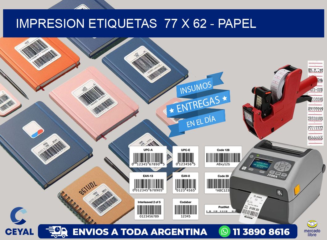 impresion etiquetas  77 x 62 - papel