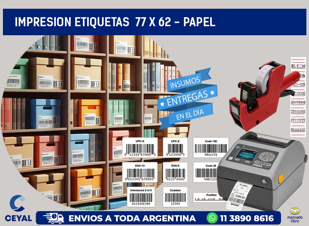 impresion etiquetas  77 x 62 - papel