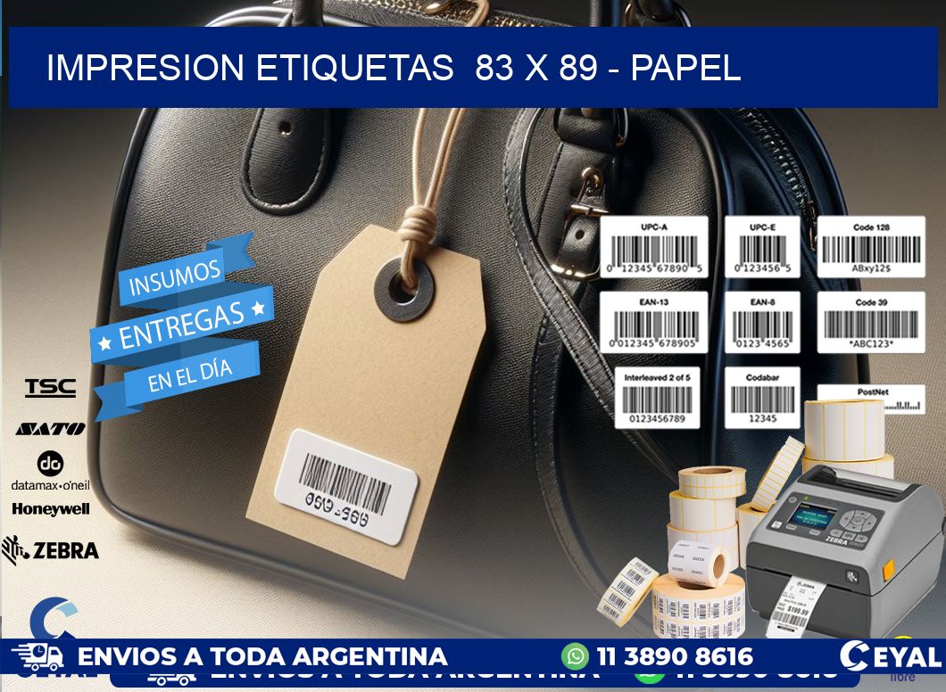 impresion etiquetas  83 x 89 - papel