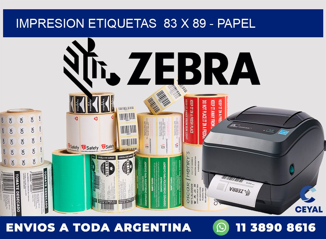 impresion etiquetas  83 x 89 - papel
