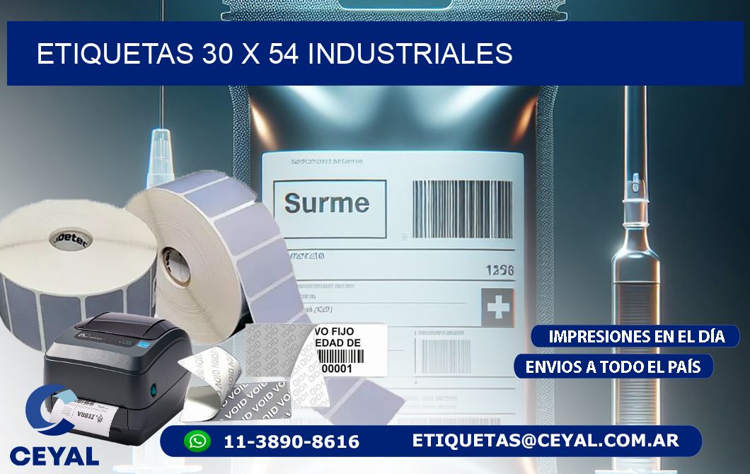 ETIQUETAS 30 x 54 INDUSTRIALES