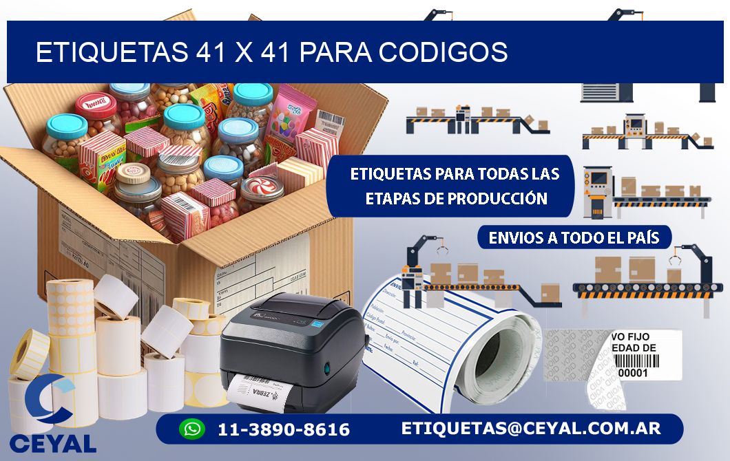 ETIQUETAS 41 x 41 PARA CODIGOS