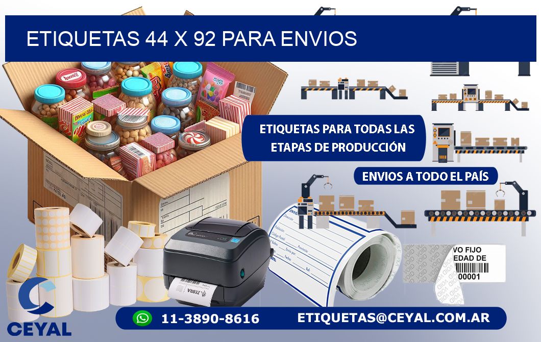 ETIQUETAS 44 x 92 PARA ENVIOS