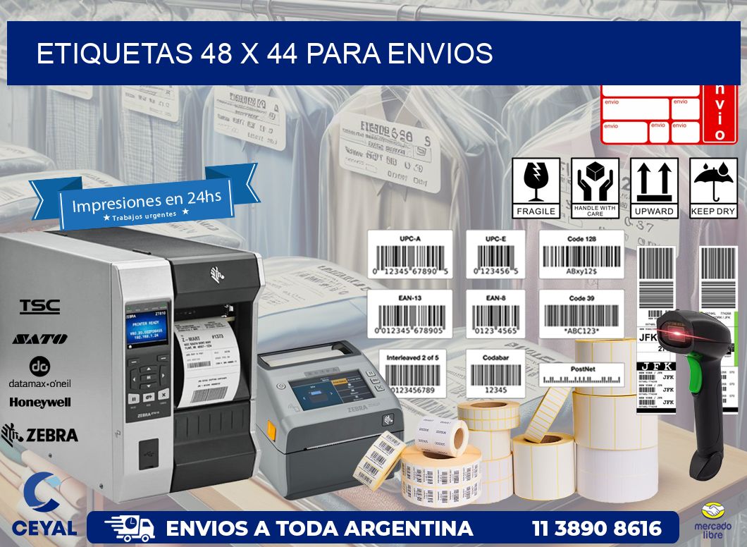 ETIQUETAS 48 x 44 PARA ENVIOS