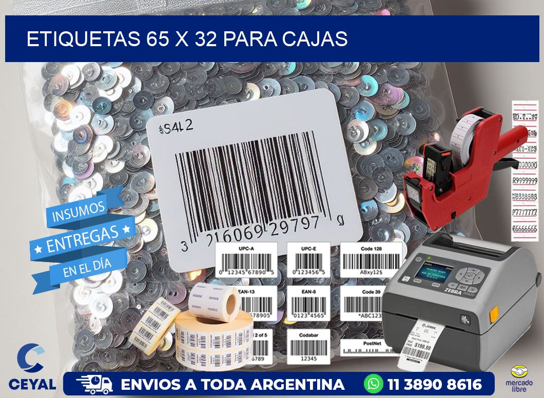 ETIQUETAS 65 x 32 PARA CAJAS