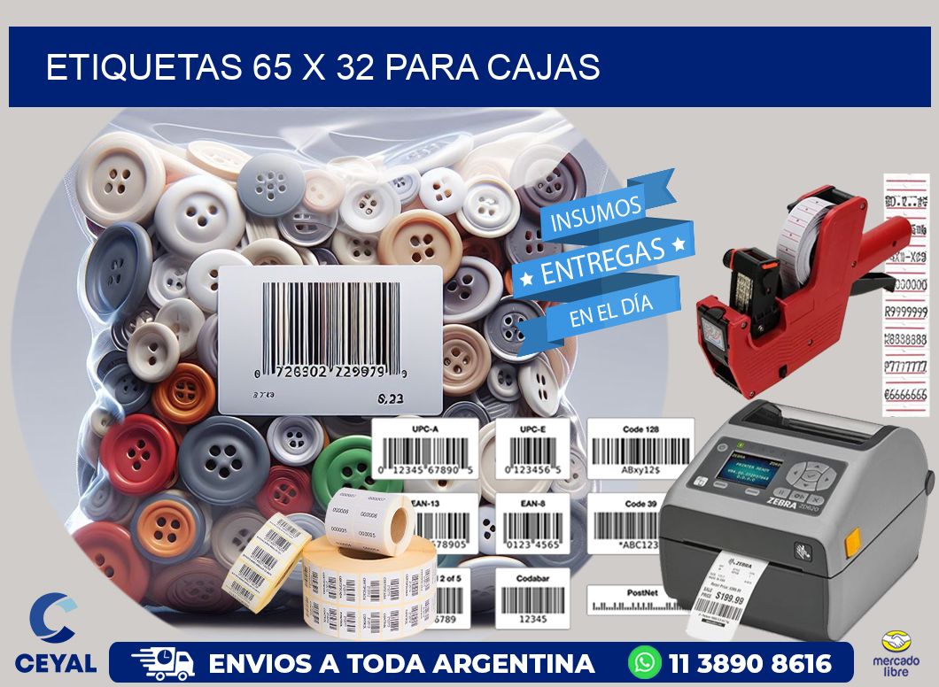 ETIQUETAS 65 x 32 PARA CAJAS