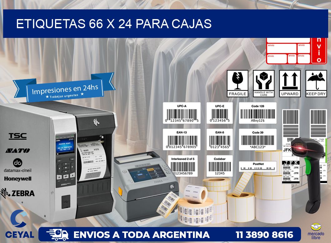 ETIQUETAS 66 x 24 PARA CAJAS