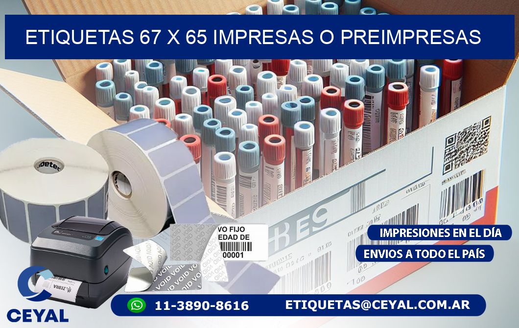 ETIQUETAS 67 x 65 IMPRESAS O PREIMPRESAS