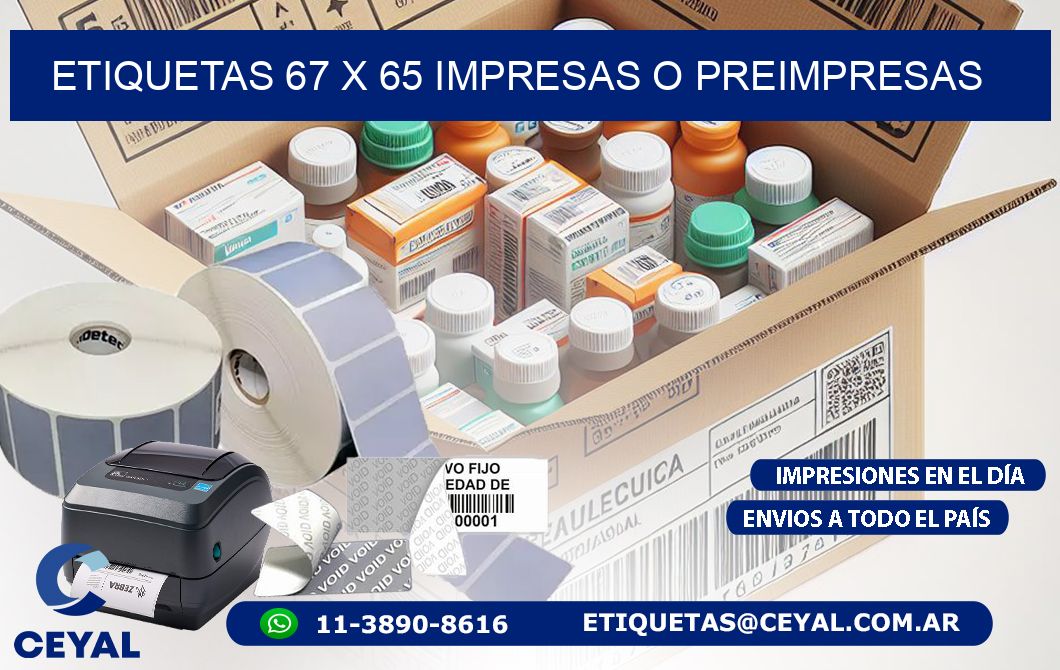 ETIQUETAS 67 x 65 IMPRESAS O PREIMPRESAS
