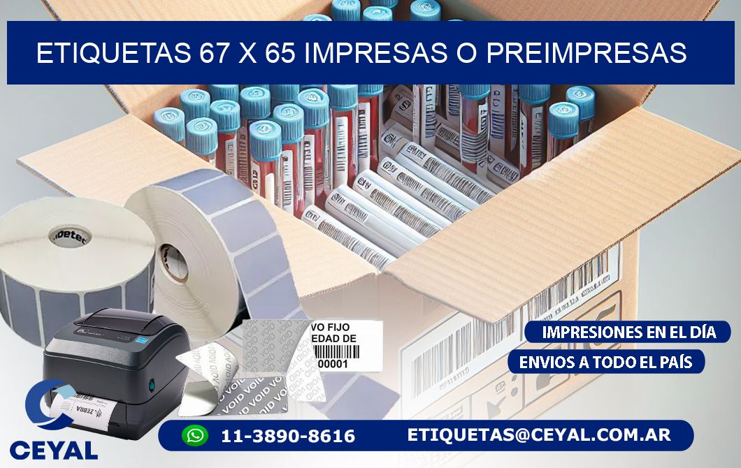 ETIQUETAS 67 x 65 IMPRESAS O PREIMPRESAS