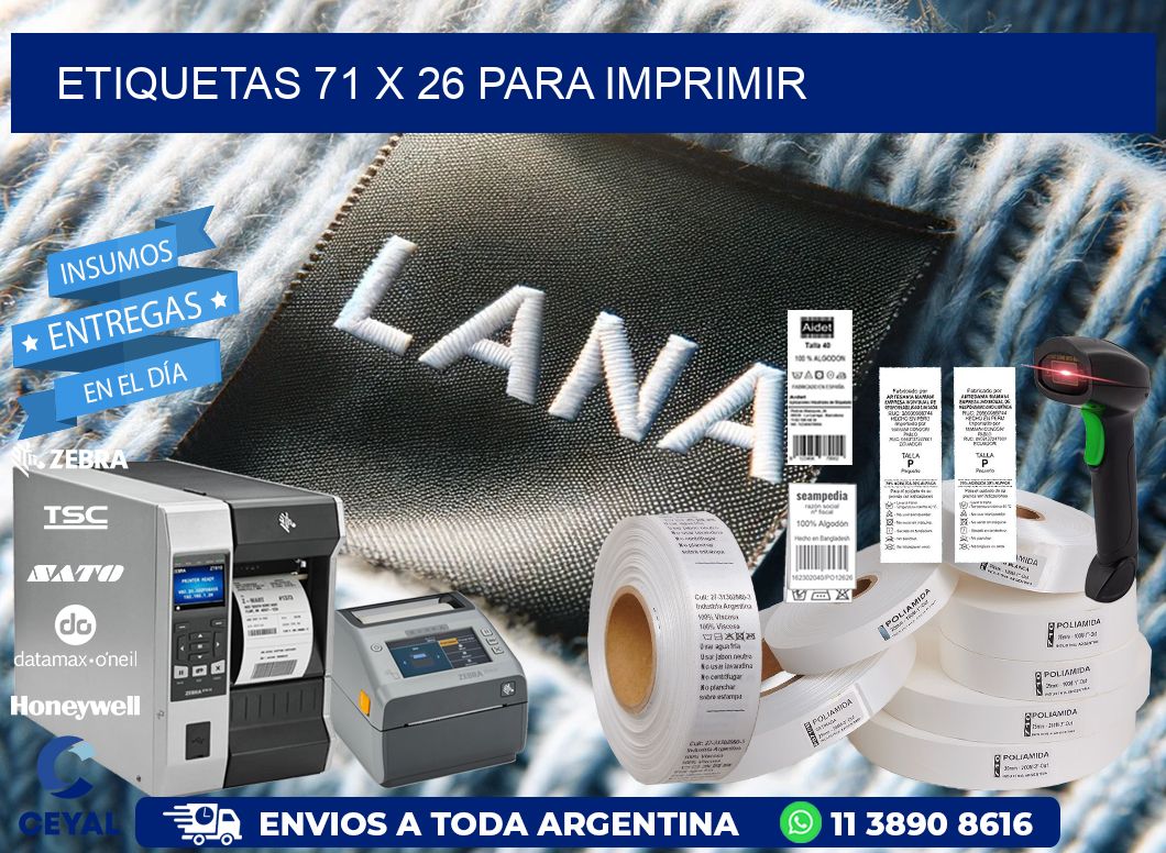 ETIQUETAS 71 x 26 PARA IMPRIMIR